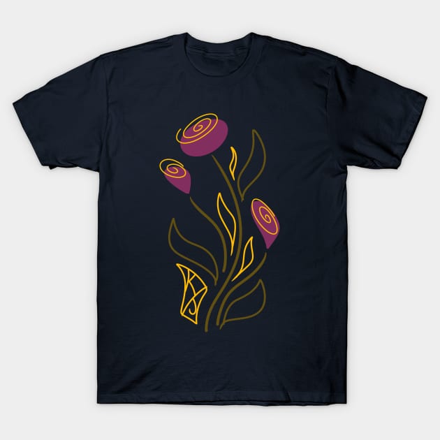 Purple Abstract Rose T-Shirt by Pastel.Punkk